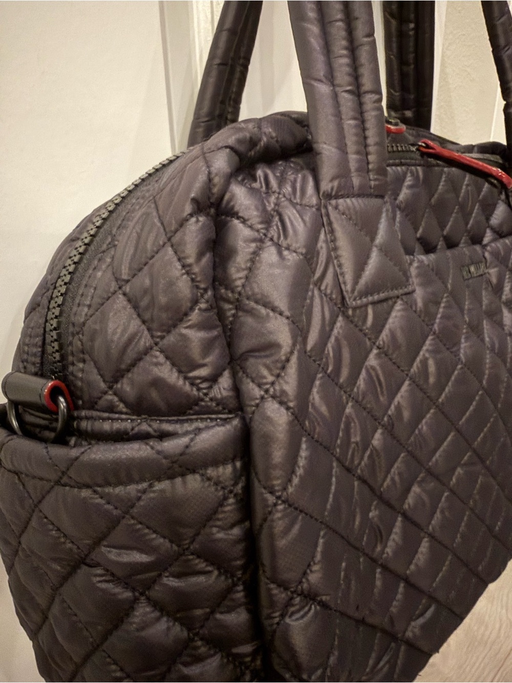 MZ Wallace Jimmy Deluxe Duffel Black with Dust Bag - Picture 5 of 8